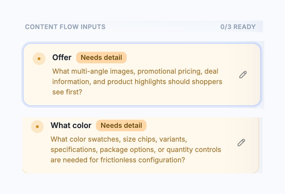 Omnise AI Blueprint asks focused questions to complete your sales story